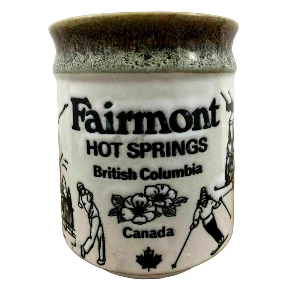 Vintage Other - Etched Art Stoneware Fairmont British Columbia Canada Sport Japan Pottery Mug